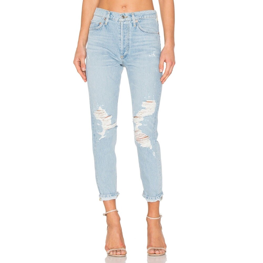 AGolde Jamie High Rise Classic Blue Jeans